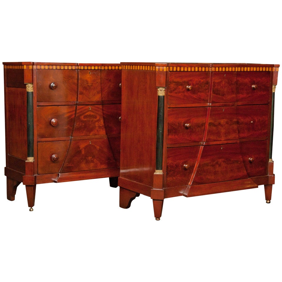 Matched Pair of American Commodes For Sale