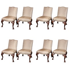 Set of Eight George II Walnut Dining Chairs