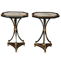 Pair of parcel gilt Regency tables