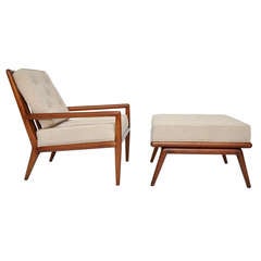 T.H. Robsjohn Gibbings Lounge Chair with Ottoman