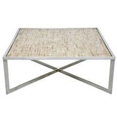 Chrome X-base Cocktail Table
