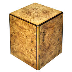 Burl Wood Rolling Side Table 4