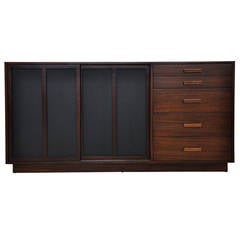 Harvey Probber Credenza with Leather Doors