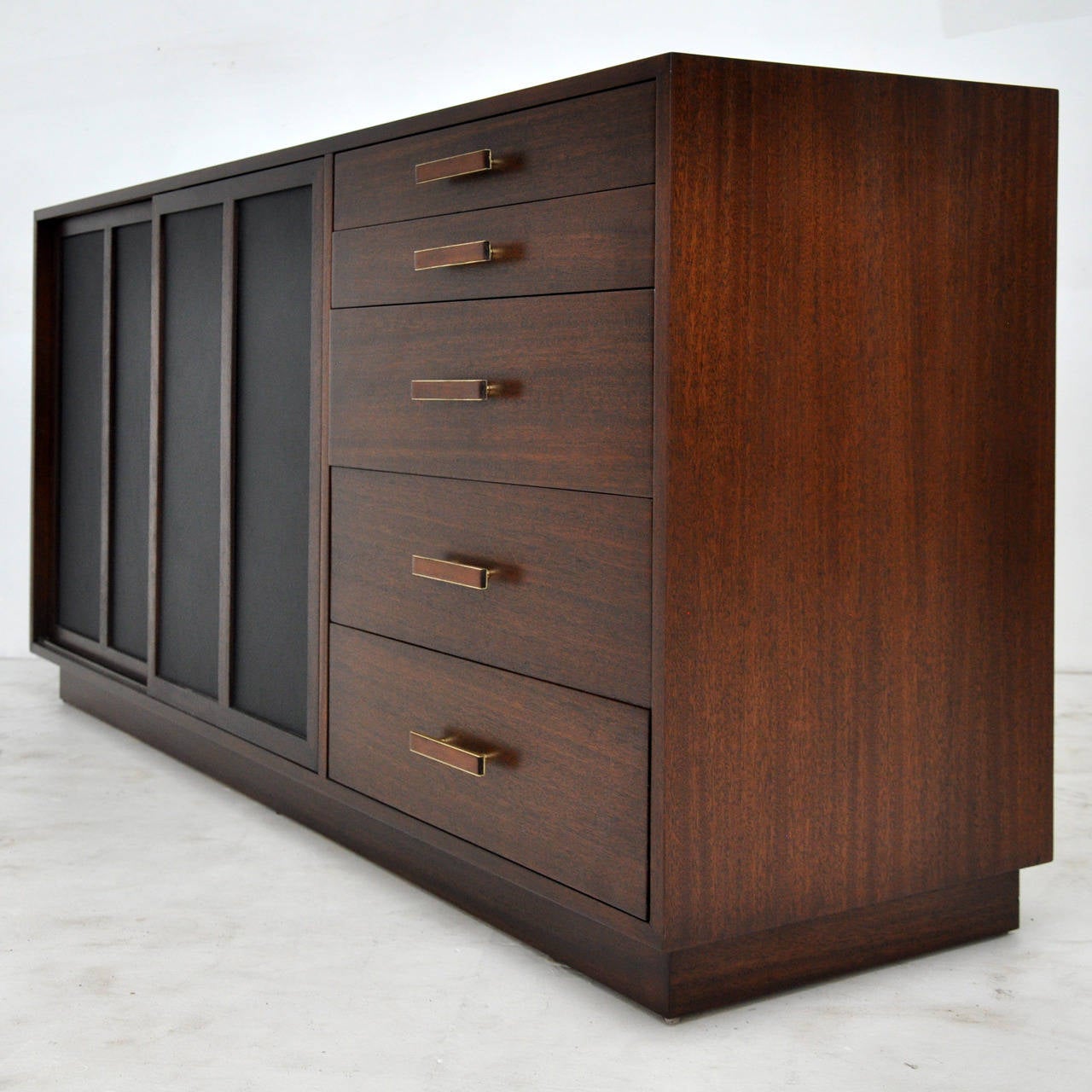 Harvey Probber Credenza with Leather Doors 1