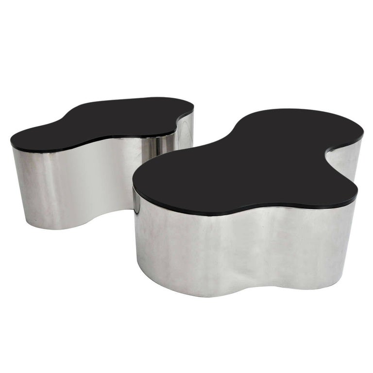 Pair of FreeForm Coffee Tables by Karl Springer For Sale at 1stDibs