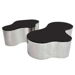 Pair of Free-Form Coffee Tables by Karl Springer