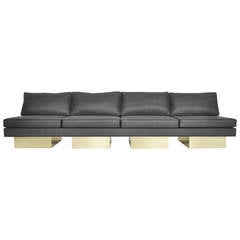 Milo Baughman Brass Platform Sofa