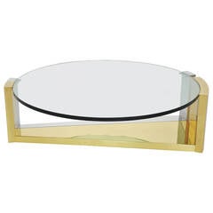 Sculptural Brass and Chrome Coffee Table