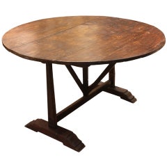 Antique 19thC Round French Wine Table