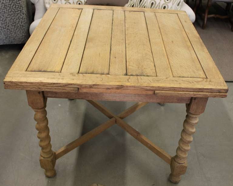English Oak Refractory Table with Barley Twist Legs Late 19th Century-Early 20th Century For Sale 2