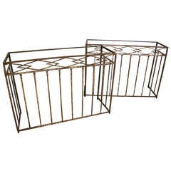 Antique Early 19th Century French Iron Balconies as Console Tables