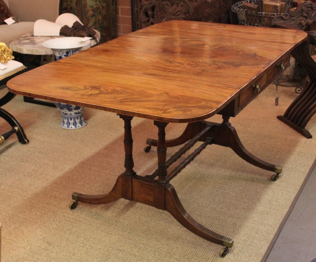 19th Century 19thc English Regency Drop Leaf Table For Sale