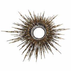 Rare 1960s William Bowie Gilt Iron Sunburst Wall Art