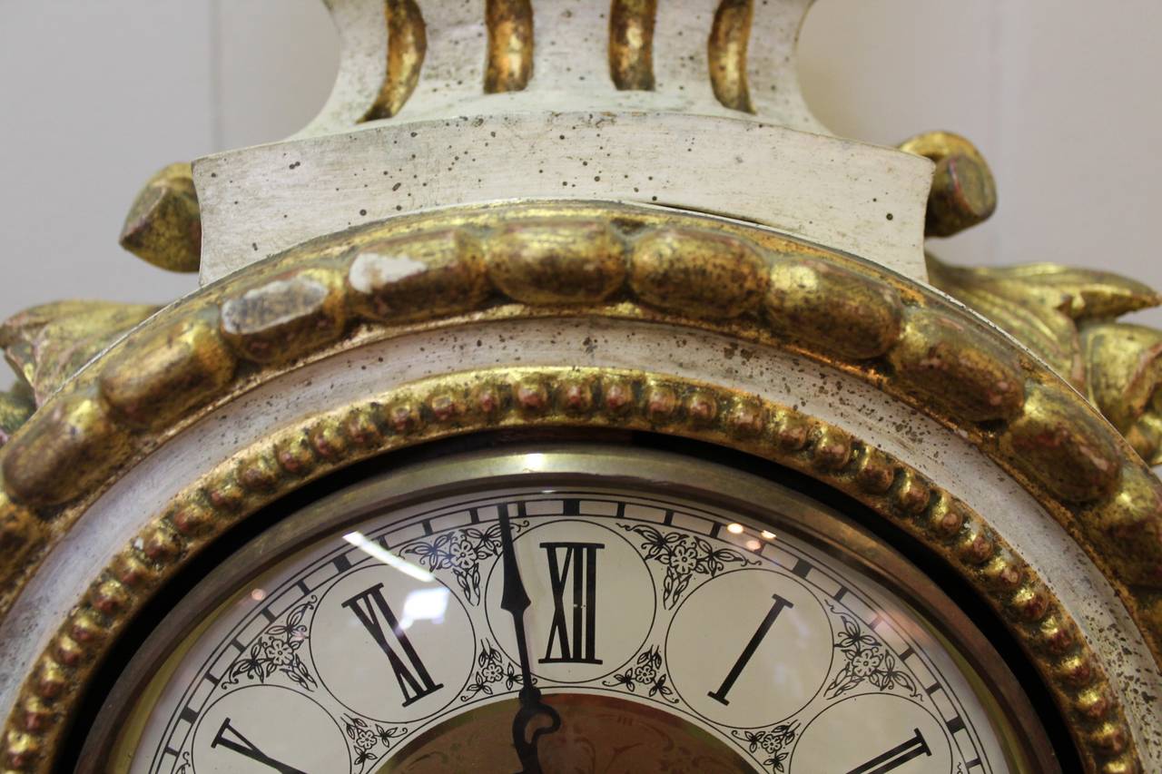 20th Century Italian Florentine Gilt Grandmother Clock For Sale