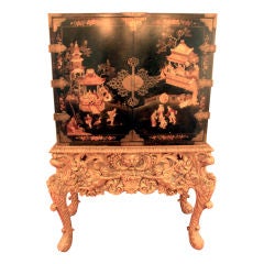 19thc Japanned Chest on Stand