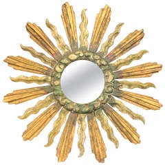 Antique French Star Sunburst Mirror