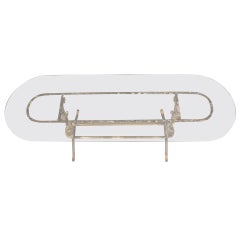 Antique 18thc French Iron Base As Cocktail Coffee Table