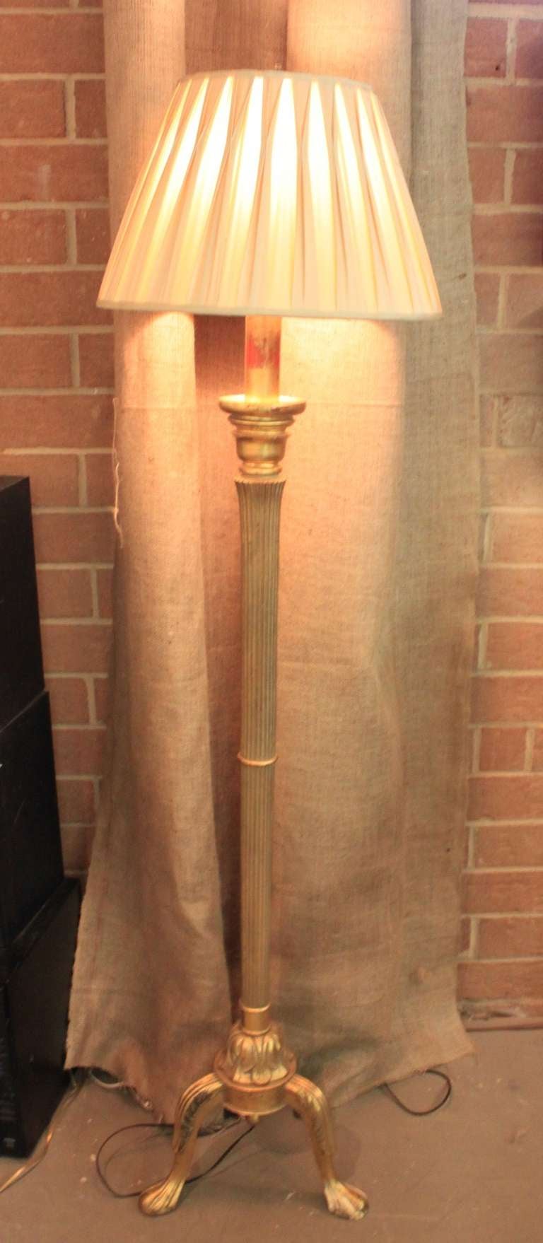 Fabulous Carved Wood Gilt Standing Lamp