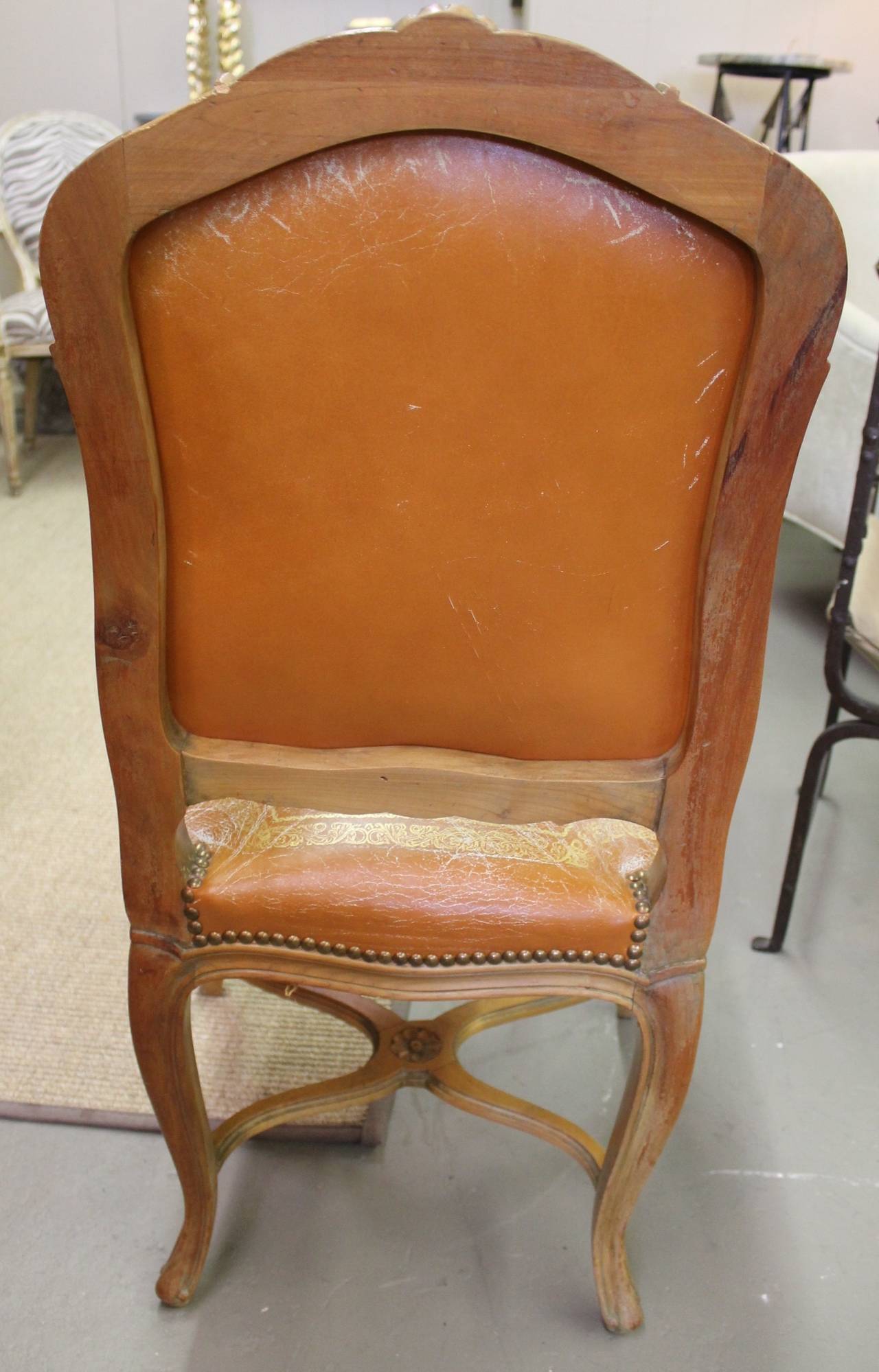 19th Century French Leather Side/Dining Chairs For Sale 2