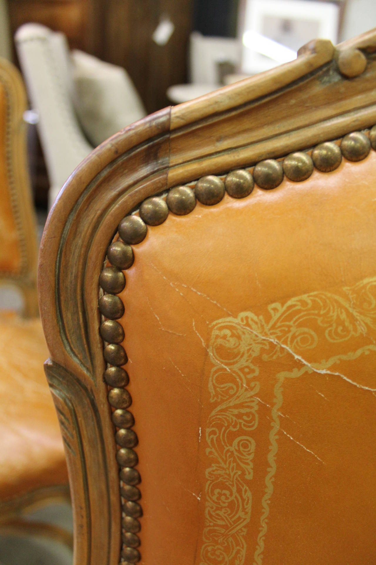 19th Century French Leather Side/Dining Chairs For Sale 3