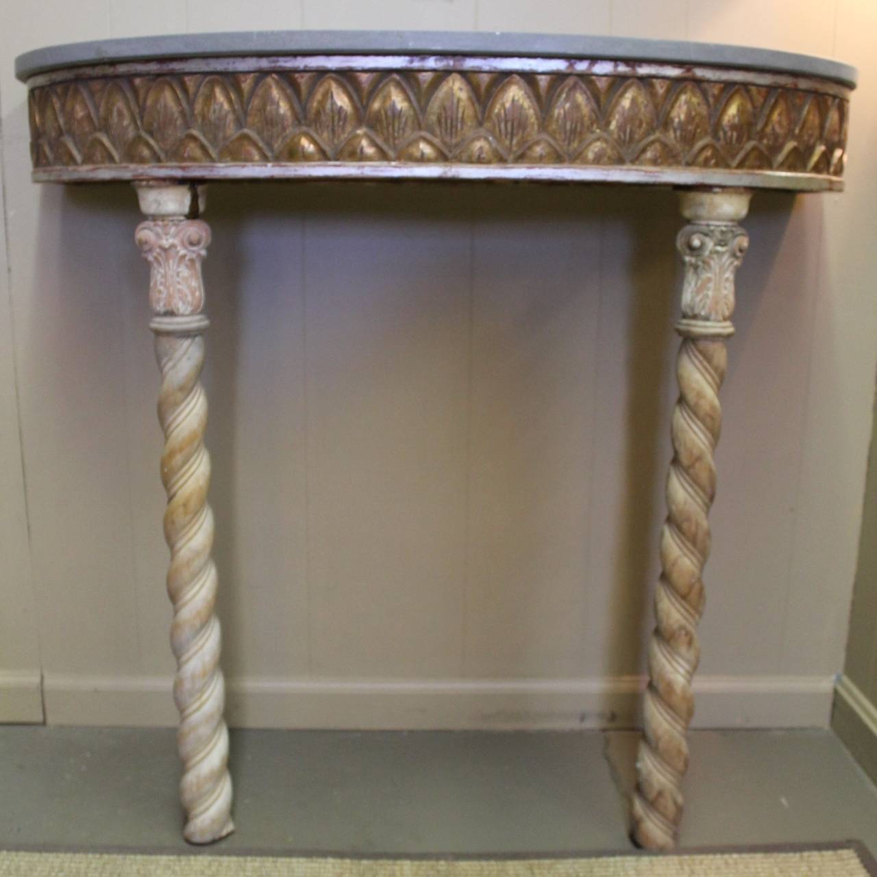 Fabulous Carved Console Stone Top Table