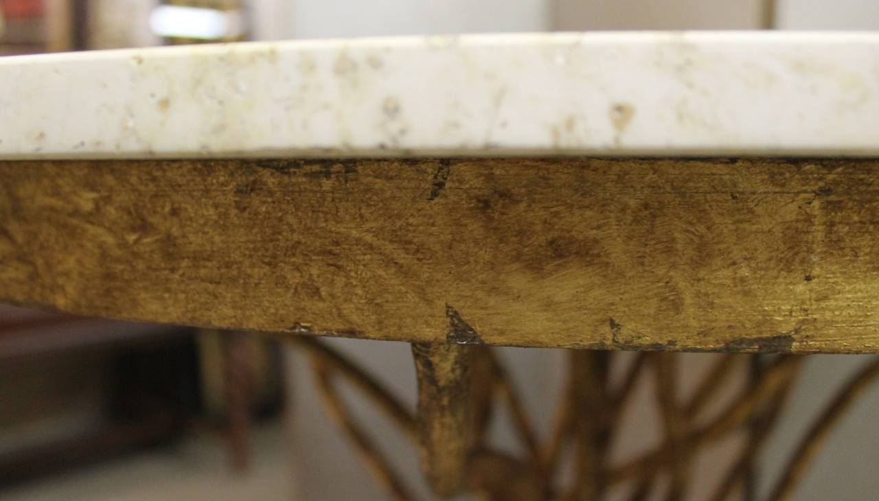Fabulous Custom Twig Gilt Iron Center Side Table