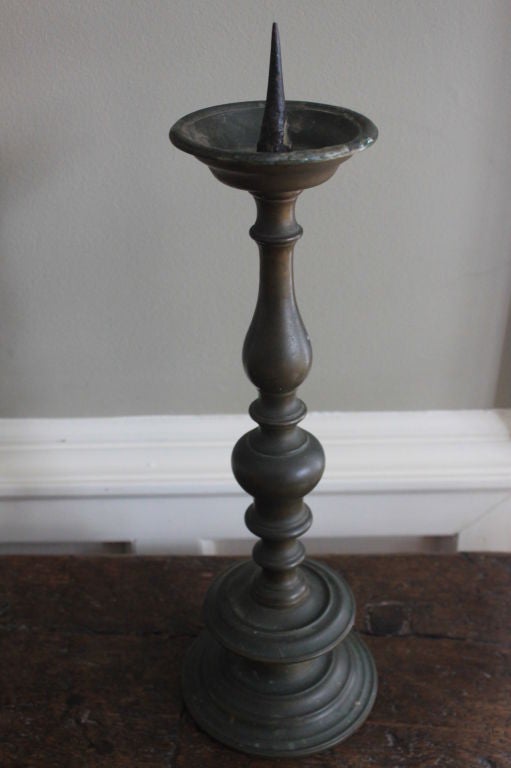 Pair 16h C French Bronze Candlesticks