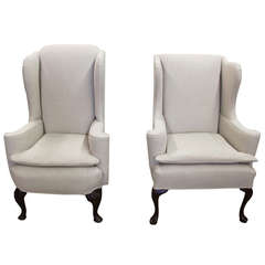Pair of 18th Century American Wing Chairs