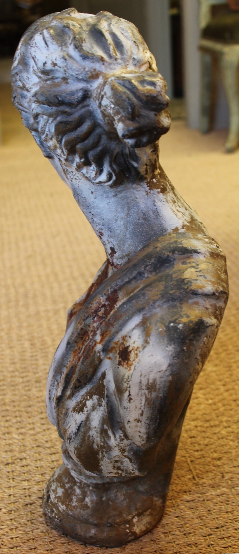 19th Century Cast Iron Bust of Diana