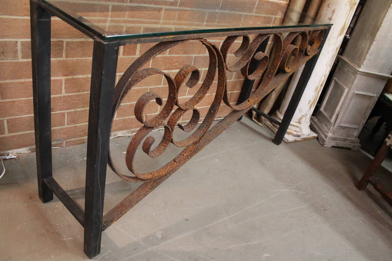 19th French Iron Hinge as Console