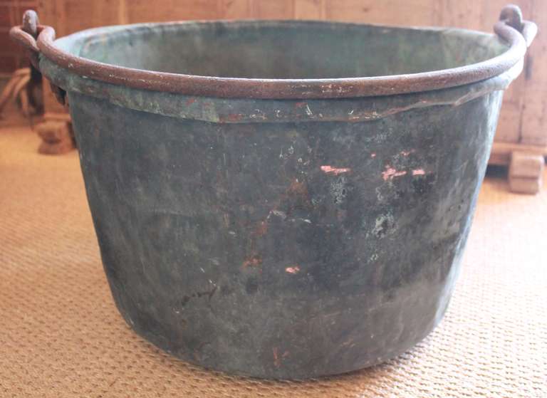 Early 19th Century American Copper Bucket with Handle