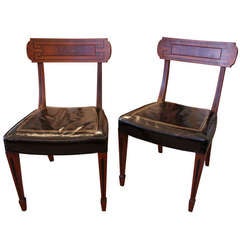 Pair Mid-Century Kittinger Greek Key Klismos Chairs