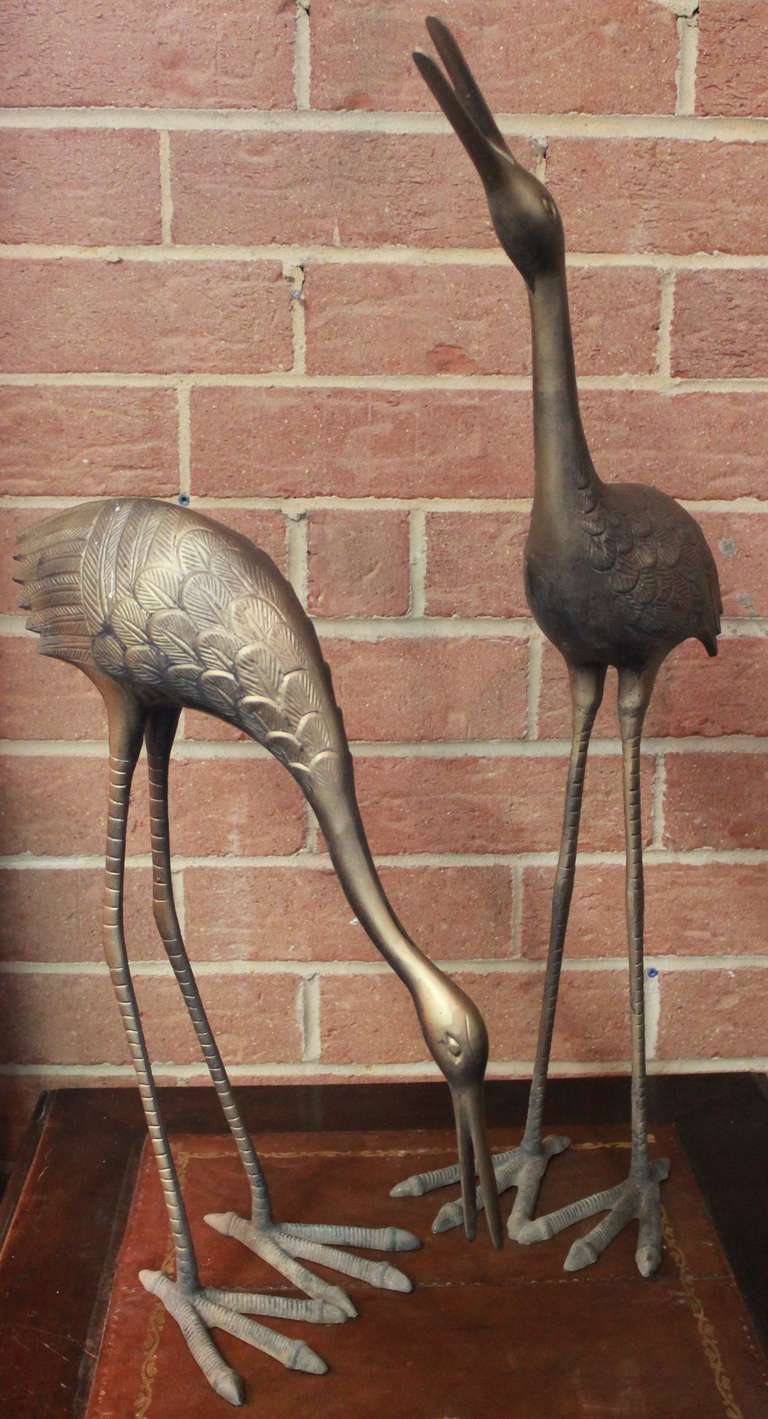 Midcentury Brass Cranes