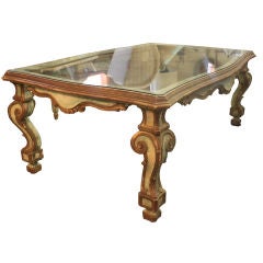 Vintage Italian Carved Painted Coffee Table