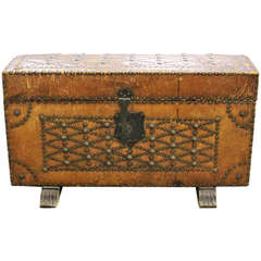 Early 20th Century Spanish Leather Trunk