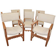 Spanish Revival Chairs, Set of Six