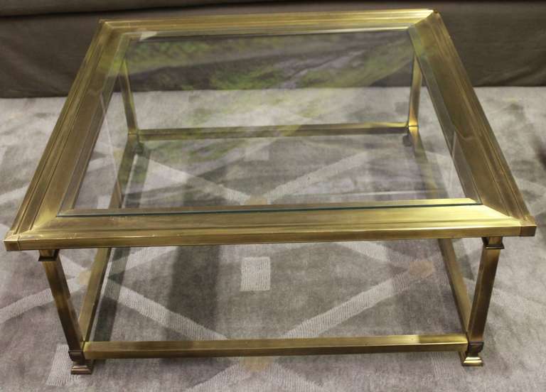 Midcentury Brass Coffee Table by Mastercraft In Excellent Condition In Charlotte, NC