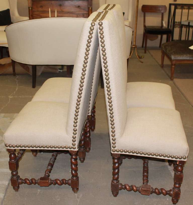 19th Century French Barley Twist Chairs 6