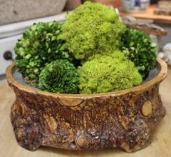 Signed Majolica Faux Bois Planter