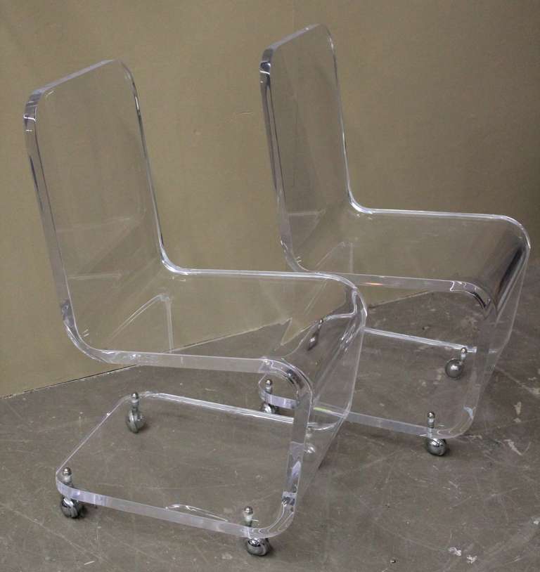 Pair of Midcentury Lucite Chairs