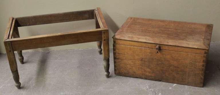 Early 19th Century American Trunk on a Stand 3