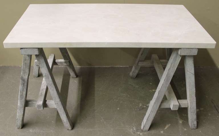 Belgian Sawhorse with Stone Top