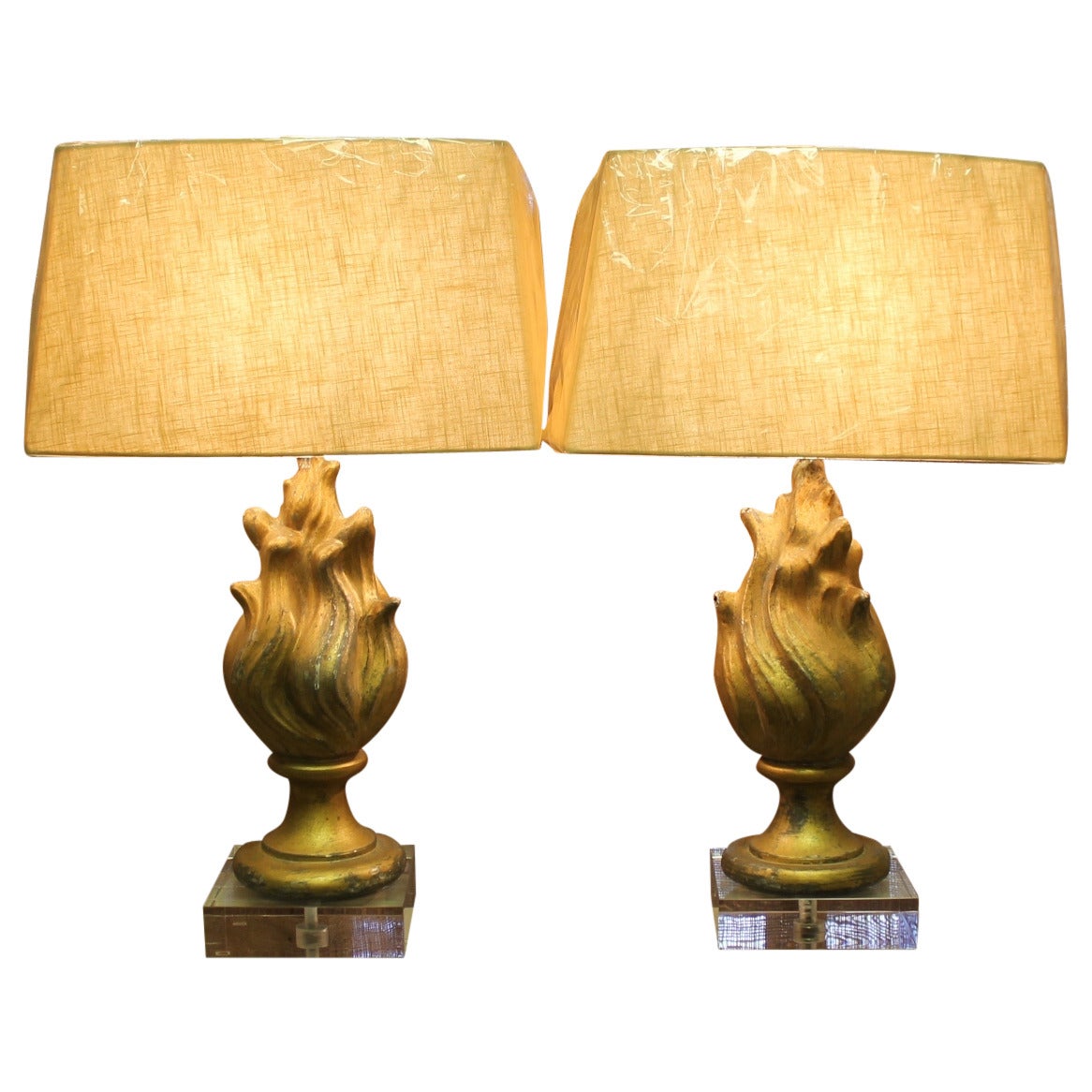 19th Century French Roof Flame Finials as Lamps For Sale