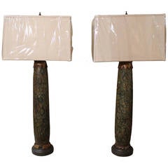Pair of 18th Century Italian Architectural Fragment Lamps