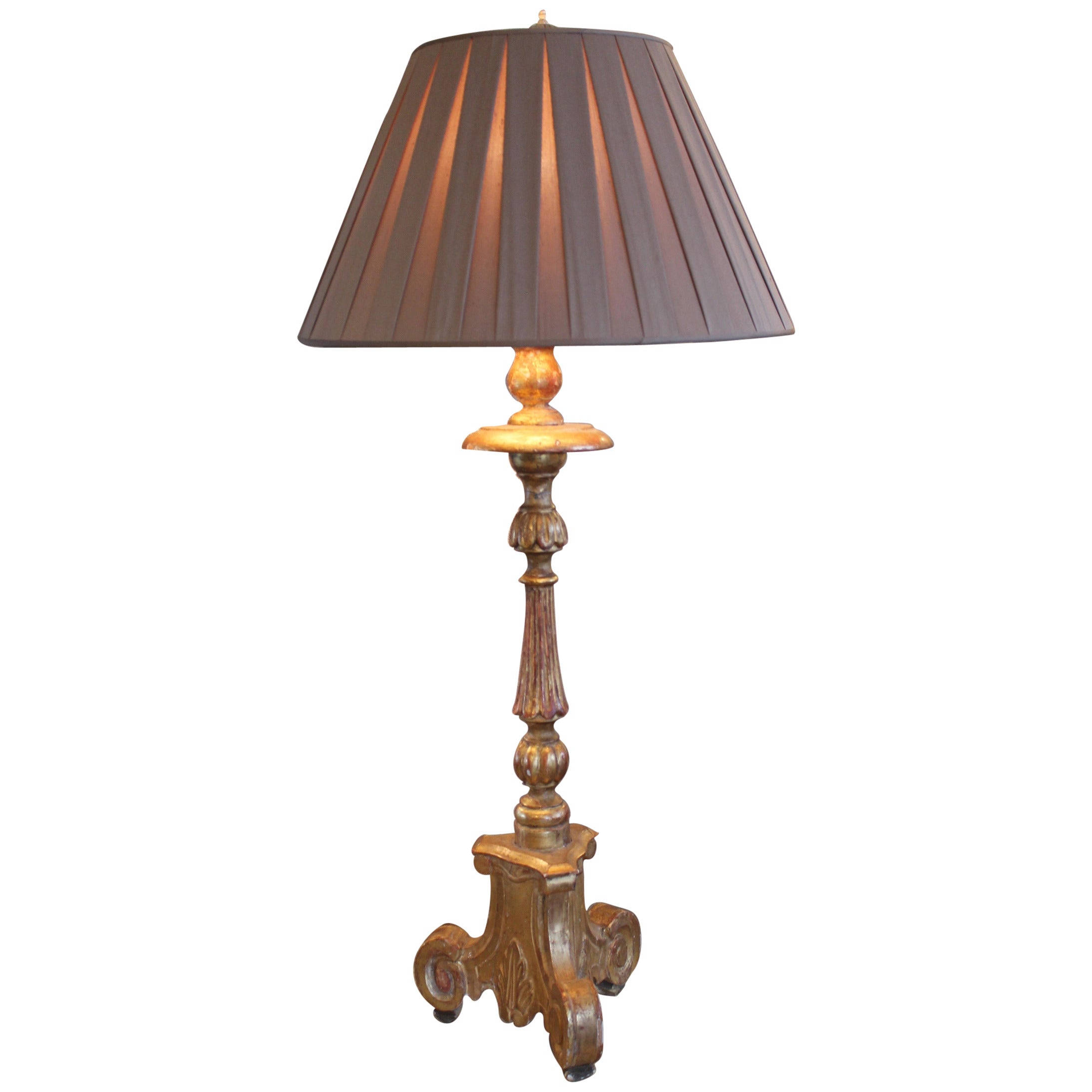 19th Century French Candlestick as Lamp For Sale