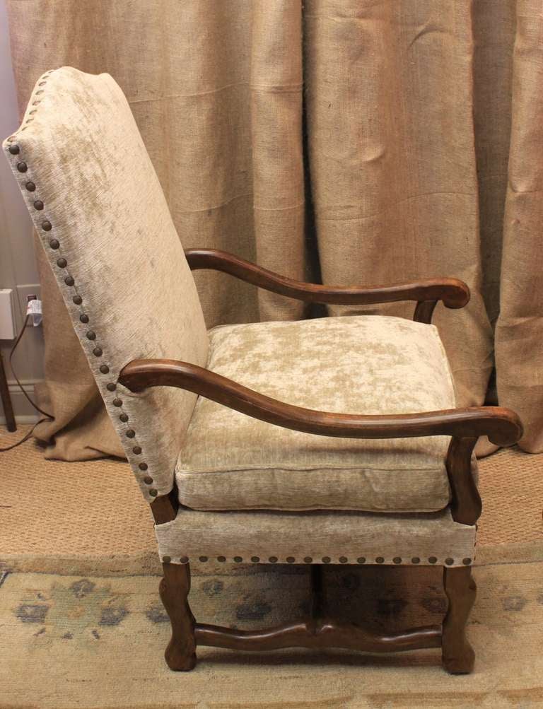 Pair French Os de Mouton Arm Chairs In Excellent Condition In Charlotte, NC