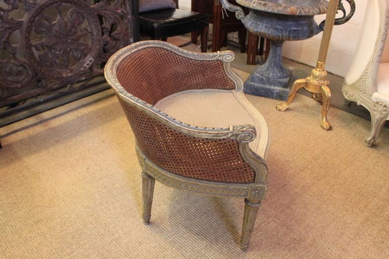 19thc French Double Caned Vanity Chair In Excellent Condition In Charlotte, NC