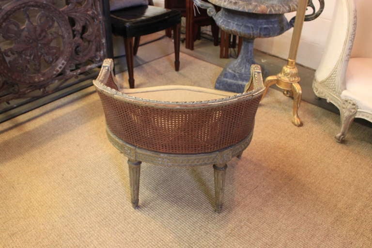 19th Century 19thc French Double Caned Vanity Chair