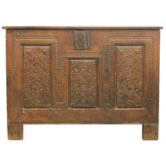 18thc Carved Spanish Chest Sideboard