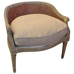 19thc French Double Caned Vanity Chair